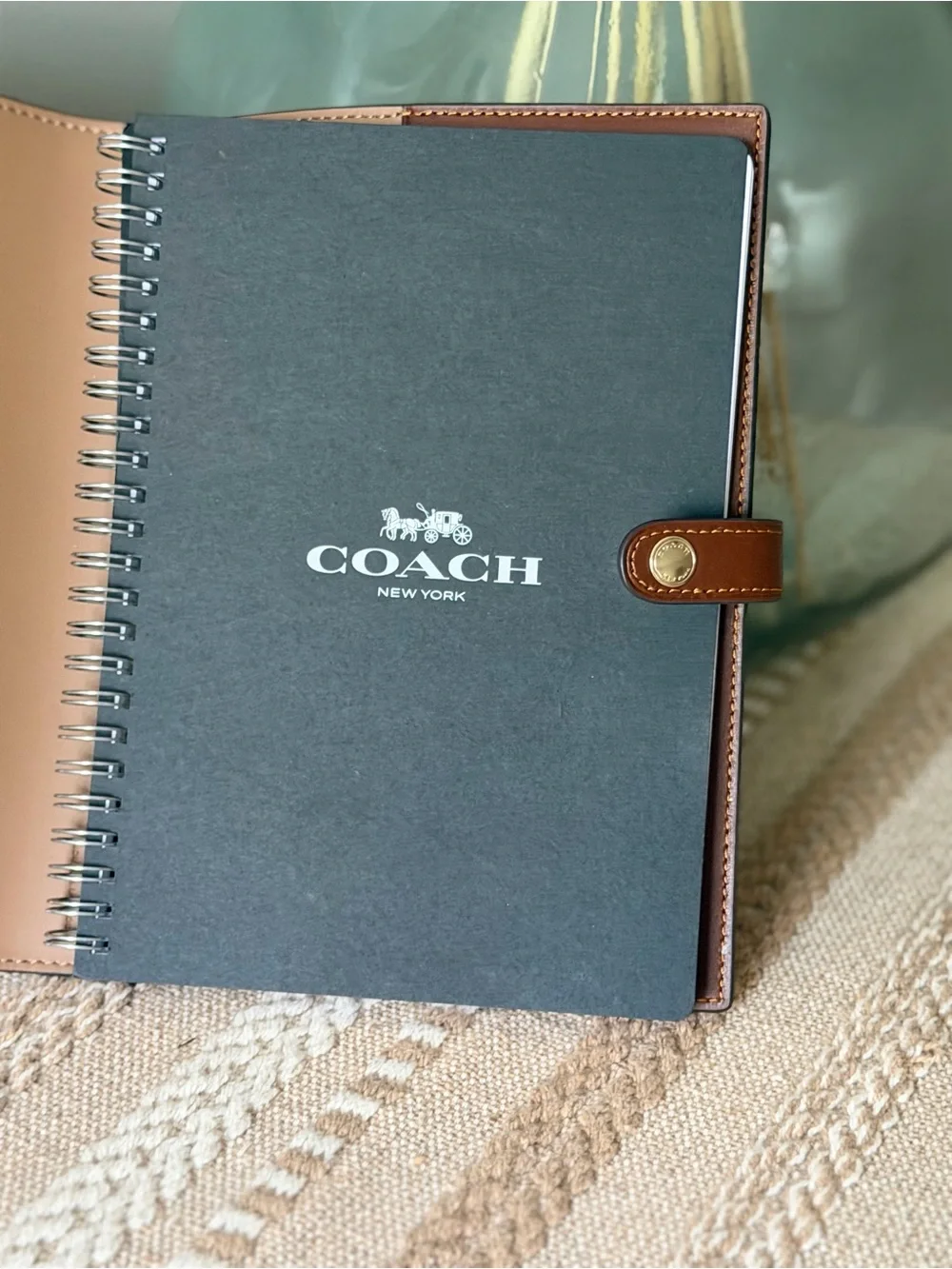 Coach Signature Canvas Notebook Cover & Pencil Case in Tan/brown  New